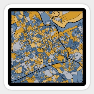 Kitchener Map Pattern in Blue & Gold Sticker